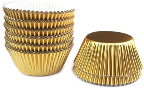 Xlloest 196 Pack Foil Baking Cups / Cupcake Liners Sets Gold
