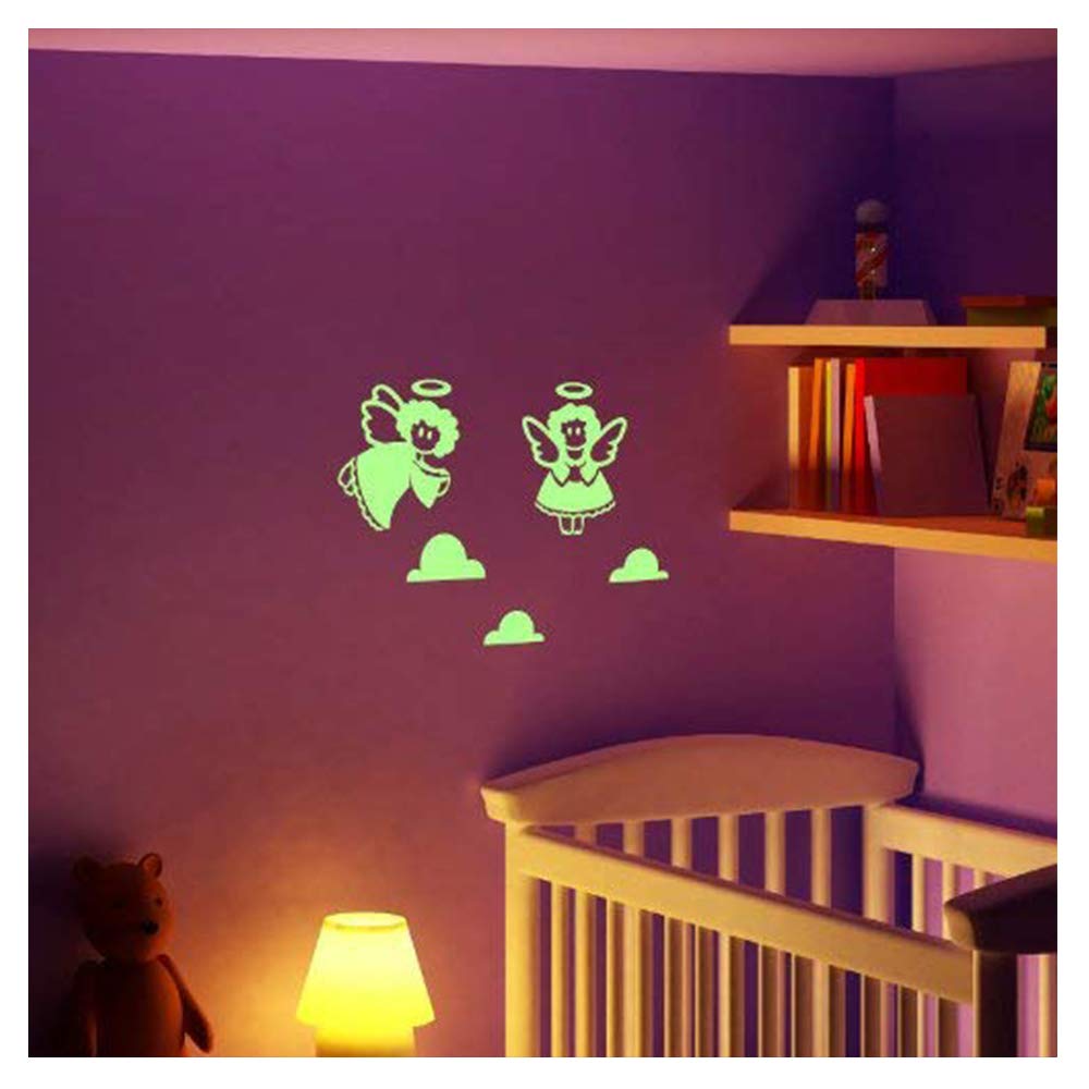 Glow Stickers| Glow in The Dark Wall Decal Angels– Wall Paper Decoration Phosphorescent - 20 x 25 cm