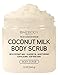 Baebody Coconut Milk Body Scrub: With Dead Sea Salt, Almond Oil, and Vitamin E. - Exfoliator, Moisturizer Promoting Radiant Skin 10oz.