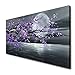 Konda Art - Framed Hand Painted Modern Abstract Painting Cherry Blossom Purple Flower Canvas Art For Wall Decoration Stretched (Framed 60