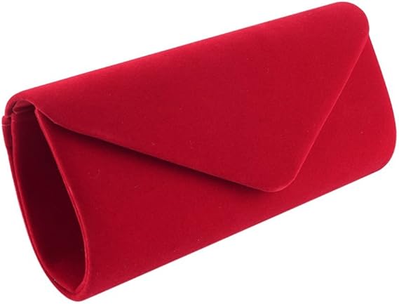 red velvet clutch bag