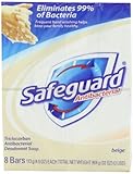 Safeguard Antibacterial Soap, Beige 8-Count: Bath Size Bars 4 Oz (Pack of 3)