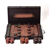 Kindlov-toys Chinese Chess Xiangqi Traditional Xiang Qi Wooden Chinese Chess Board Checker Game Set with Folding Box Travel Set for Children Adult (Color, Size : 49.5x56x6cm)