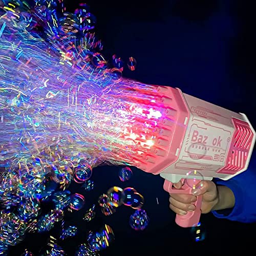 Bubble Machine Guns, Bubble Guns with Light, Bubble Solution, 69 Holes