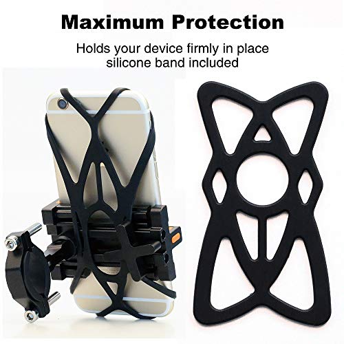 ELECFUN Bike Phone Mount, 360° Rotation Aluminum Phone Holder for Bicycle, Motorcycle, Adjustable Handlebar Rack for iPhone X 8 7 6 | Plus, Galaxy S9 S8 S7 | Plus, All 2.4"-3.7" Wide Phones - Thumbnail 4