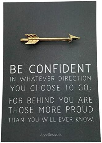 Doodle BeadsGraduation Gift, Arrow Tie Bar Gold, Be Confident in Whatever Direction You Choose to go, carded Gift for him, Inspirational Gift, College Graduate, Motivational Gift