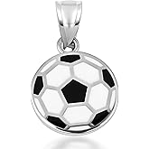 Claddagh Gold .925 Sterling Silver Soccer Ball Enamel Sports Pendant Necklace and Pendant Only