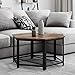 VASAGLE Industrial Coffee Table, Hexagonal Wooden Table, Stable Metal Frame and Mesh Shelf, Rustic Brown