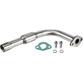 Upgraded Stainless Steel Polished Exhaust Pipe For Predator 212cc 196cc | For Honda GX160,GX200 Coleman Powersports CT200U,CT200U-EX,BT200X Go Kart&amp; Mini Bike Upgrade Parts Silver
