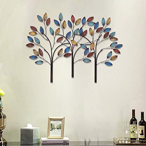 Asense 40 Inch Metal Tree Leaf Wall Art Sculptures Home Decor, Branches