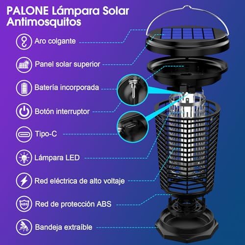 Lâmpada Solar Mosquito Dividida de 4500 V