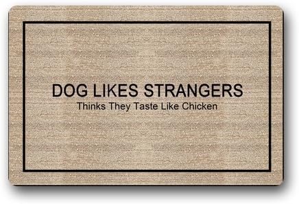 Cool Boys Dog Likes Strangers Thinks They Taste Like Chicken Custom Rectangle Entryways Non Slip Indoor/Outdoor Doormat Floor Mat (23.6.7)Funny Doormats