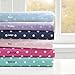 Mi Zone Purple Twin Size Sheet Sets Kids Polka Dot Sheets for Girls 100% Cotton Percale Soft Sheet Set, Flat Sheet, Fitted Sheet, Pillowcase, Breathable All Season Bed Set, Fits up to 14