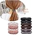 Plastic Spiral Hair Ties Scrunchies Hair Bands 18 Pack Gift for Women Girls Ponytail Holders for All Hair Type -6 colors