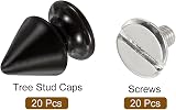 sourcing map 20 Sets Black Cone Spike Rivets 8x12mm Screw Back Studs for view 3