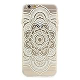 iPhone 6 Case, iPhone 6s Case, JAHOLAN TPU Silicone Gel Soft Bumper Clear Case Cover for Iphone 6 6S (Henna Series Full Mandala Floral Dream Catcher)