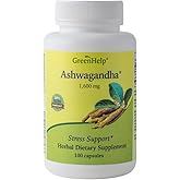 Green Help Ashwagandha Capsules - 1600mg Root Extract - Supports Stress Relief, Sleep, Energy, Cognitive Function & Wellness - Vegan, Non-GMO, Gluten-Free - 100 Capsules
