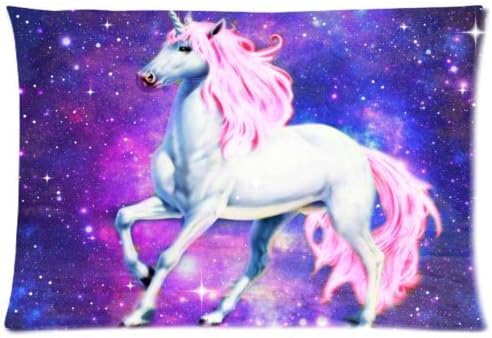 Buythecase Unique Fashion Pillowcase Design Nebula Galaxy Space Unicorn horse Size 20 X 30 inch custom pillow cases(one side print 2 way cloth)