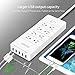 NTONPOWER Surge Protector Power Strip 5 ft Long Heavy Duty Extension Cord 8 Wide-Spaced Outlets and 5 USB Ports for Wall Mount TV Refrigerator ETL Listed