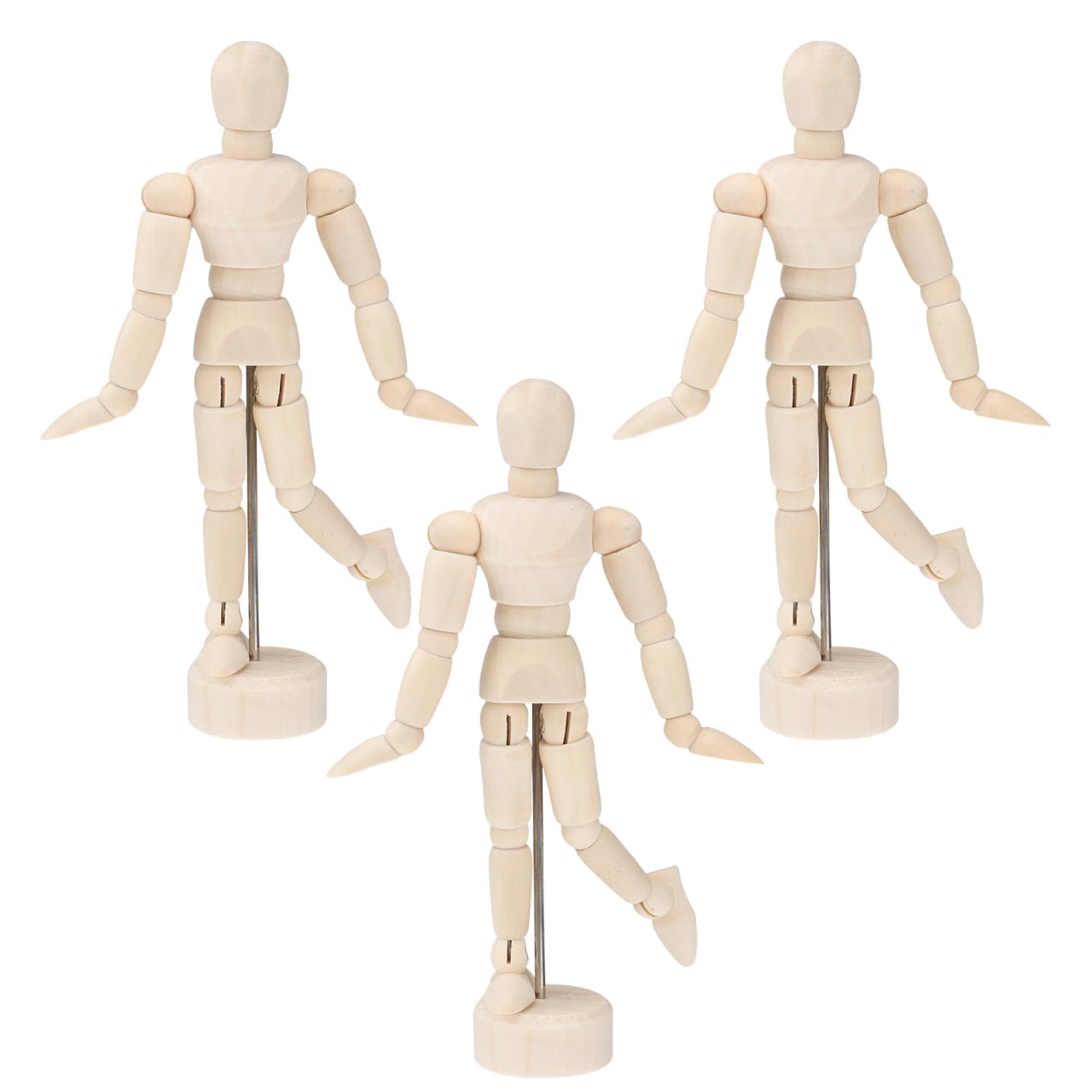 Operitacx Small Wooden Art Mannequin Figure with Stand, 5.3 Inch Jointed Manikin Model for Artists Drawing, Sketching & Painting. Adjustable Poseable Human Body for Desk Decoration