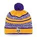 OTS NFL Minnesota Vikings Men's Huset Cuff Knit Cap with Pom, Team Color, One Size