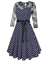 GloryStar vestido de encaje floral vintage para mujer, vestido de cóctel, fiesta, boda, formal