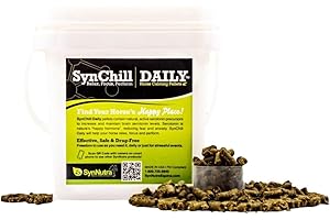 SynNutra Equine SynChill 100% Natural & Nutritional Supplement, Lab Proven Results, Designed for Focus & Performance, Approved by Olympians and Veterinarians, Daily Pellets -120 Servings, Made in USA