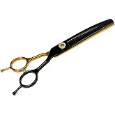 7" Curved Thinner Dog Scissor, Curved Blender Scissors, 48 Teeth | 30% Thinning Rate, Professional Pet Shear for Groomer, Ergonomic Dog Grooming Scissor, Dog Shear for Grooming