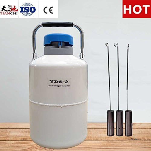 Portable Liquid Nitrogen Container 2 Liter Cryogenic Dewar Tank Liquid Flask YDS-2-35 with Straps