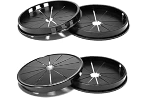 EASYEAH 4PCS Cable Grommets, 4" (100mm) Desk Hole Cover Petal Shaped Buckle Type Nylon Snap Bushing Grommet, Wire Hole Cover Insert for Cables and Cords Management and Protection of Cabinet, Black