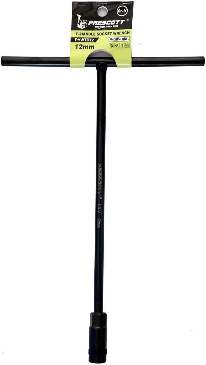 Prescott T-Handle Socket Wrench (12 mm, Silver)