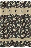 Green Camo Army Camouflage Kids Bathroom Fabric Bath Shower Curtain by Sweet Jojo Designs
