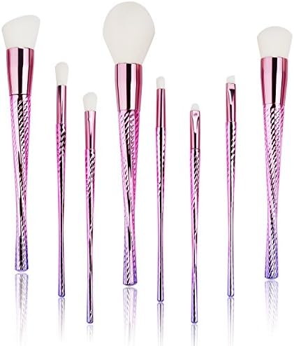 Makeup Brush Set,Sofuray 8pcs Professional Cosmetic Brush for Foundation Blending Blush Concealer Eyeshadow,Cruelty Free&Hypoallergenic Synthetic Fiber Bristles,Usage Guide Included,Pink