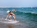 Zap Medium Wedge Skimboard, Choose Color, Fiberglass, for Kids & Adults, Rider Weight Limit 140 lbs (Exact Design Blue Halo)