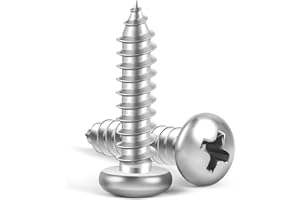 MewuDecor #14 x 1 Pan Head Self Tapping Screws Sheet Metal Wood Screws, 304 Stainless Steel 18-8, 50 PCS