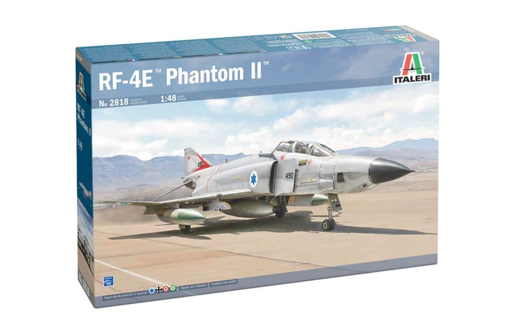 Italeri -RF-4E Italia 2818 RF-4E Phantom II, 1:48 Scale, Model Kit, Plastic Model to Mount, Modeling, Multicoloured, Large, IT2818