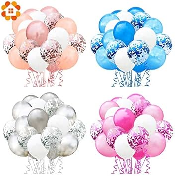 Buy Konic 1 Set Metallic Confetti Air Balloons With Ribbon