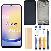 OEM Screen Replacement with Black Frame for Samsung Galaxy A15 SM-A156U1 | Matched original resolution, full high refresh, low game lag; multi-test stable display &amp; touch sensor performance