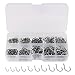 Goture Fishing Hooks 500pcs Small Size Freshwater Fishhook Jig Circle Fishing Hooks Soft Bait Texas Rig Set 50Pcs in a Box for Saltwater