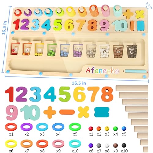 Afanecho 3in1 Montessori Toys for 3+ Years Old, Educational
