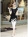 Anself Women Chiffon Embroidery Blouse Short Sleeve Loose Casual Tops Dress, XL,Black