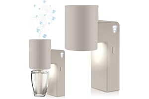 ROSSEX 2 Pcs Wall Fragrance Plug in with Night Light Compatible with Bath and Body Works Wallflowers, with 3-Speed Adjustable Fragrance Essential Oil Diffuser for Home, Khaki