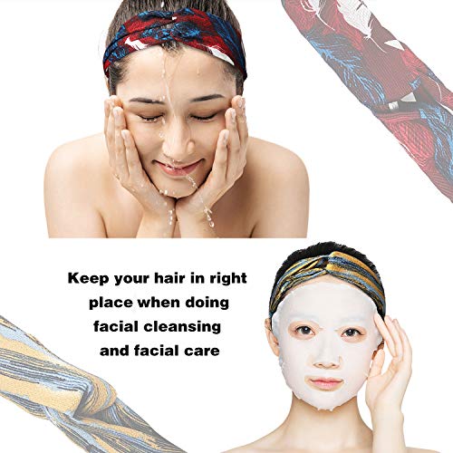 20 Pcs Boho Headbands for Women, Meartchy Vintage Womens Headbands, Head Bands Women Hair, Floral Vintage Twisted Criss Cross Elastic Head Wrap Hair Accessories