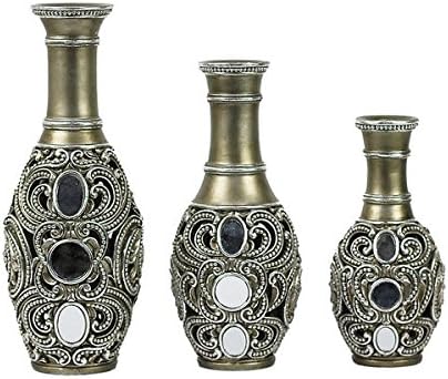 D'Lusso Designs Lorelei Collection Silvertone Polyresin Vases (Pack of 3)