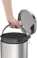 Tramontina 12L Pedal Bin Stainless Steel with Lid Removable Inner Bucket view 2
