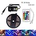 RiRiWon Led Light Strip, 16.4 Ft Flexible RGB LED Strip Light, 2835 270Leds Led Tape, Non waterproof diode ribbon with 24key IR Remote Controller and DC 12V Power Adapter