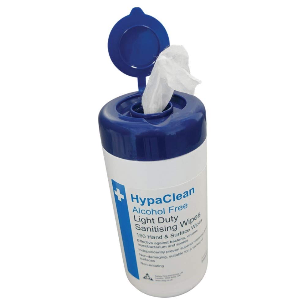 Safety First Aid Group HypaClean Hand & Surface Wipes (Drum of 150 Wipes)