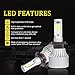 H7 Car LED Headlight Kit Bulbs - Safego 8000lm COB Chip Auto LED Light Conversion Kit 12v Replace for Car Halogen Lights or HID Bulbs S2-H7