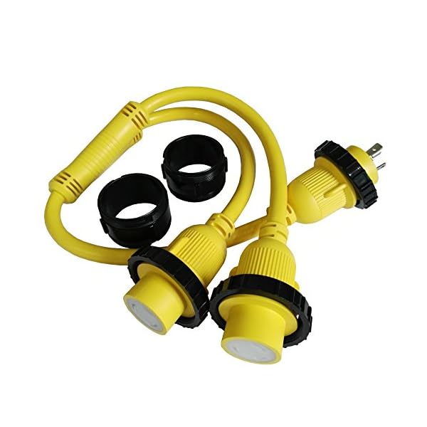 Parkworld-692040-Marine-30-AMP-Shore-Power-1-to-2-Y-Adatper-L5-30P-Male-Plug-to-L5-30R-Female-2EA-connector