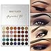 Beauty Glazed Professional Cosmetic Matte Shimmer Eyeshadow Palette 35 Color With Drop Shaped Cotton Pad Long Lasting Eyeshadow Palette Powder Beauty Blender(35 Color+1PCS)